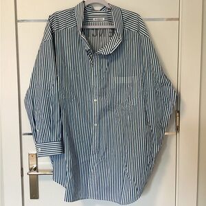 Balenciaga Blue and White Striped Shirt